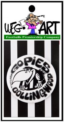 Collingwood Button Badge  Go Pies 55mm FREE POSTAGE